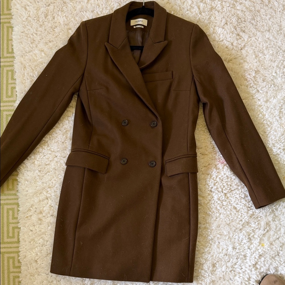 Isabel Marant Tailored Double-Breasted Brown Pea Coat